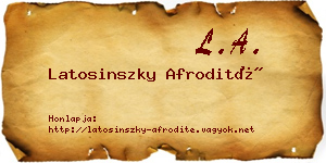 Latosinszky Afrodité névjegykártya